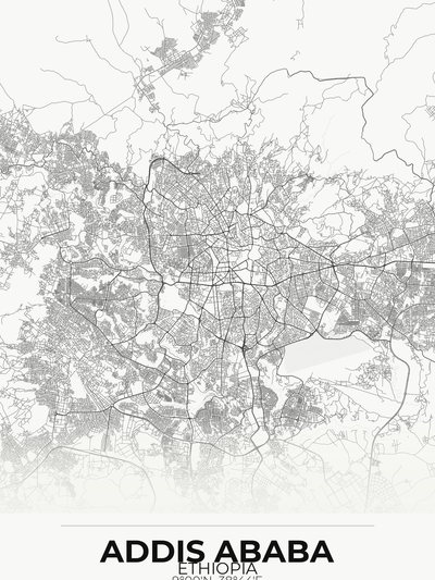 Addis Ababa Custom Map Print