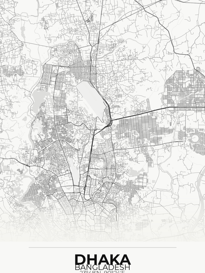 Dhaka Custom Map Print