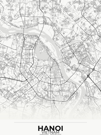 Hanoi Custom Map Print