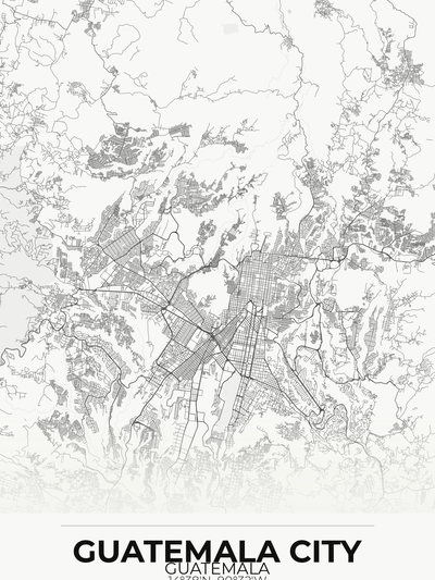Guatemala City Custom Map Print — Guatemalan Expat Gift