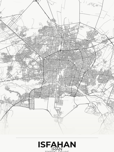 Isfahan Custom Map Print