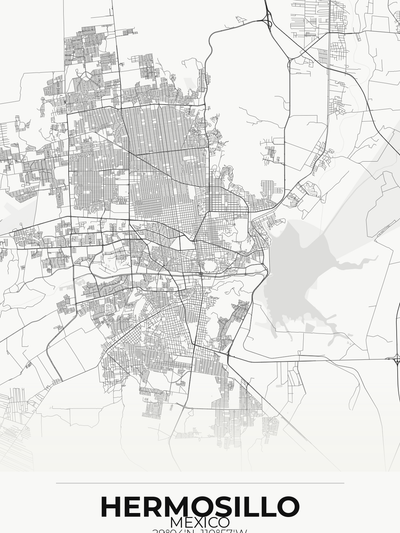 Hermosillo Custom Map Print — Mexican Expat Gift