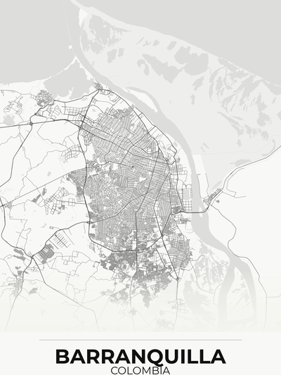Barranquilla Custom Map Print — Colombian Expat Gift