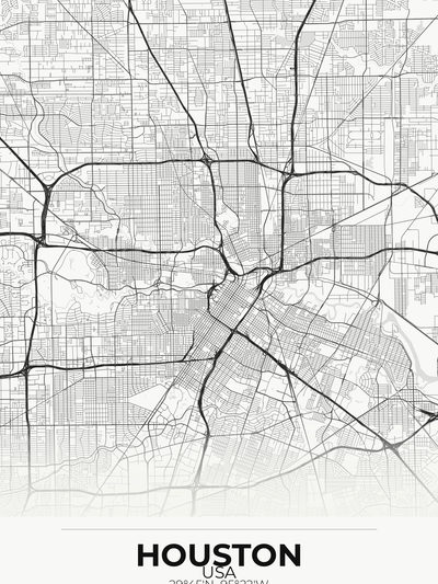 Houston Custom Map Print