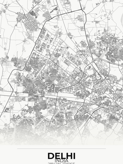 Delhi Custom Map Print
