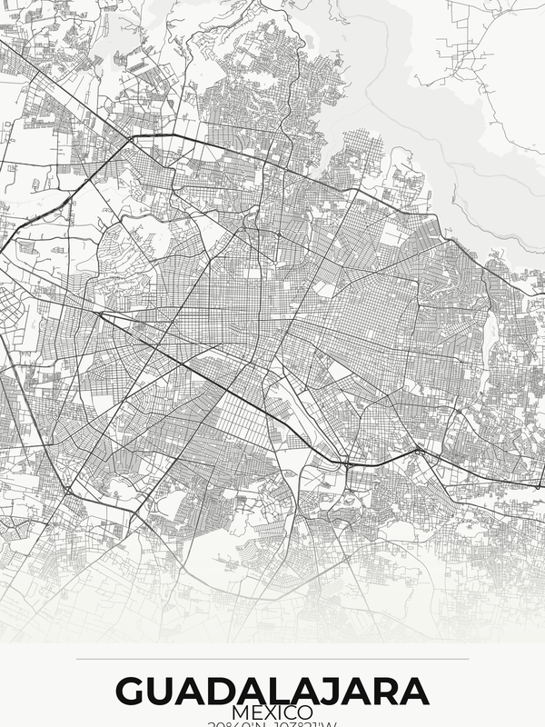 Guadalajara Custom Map Print — Mexican Expat Gift