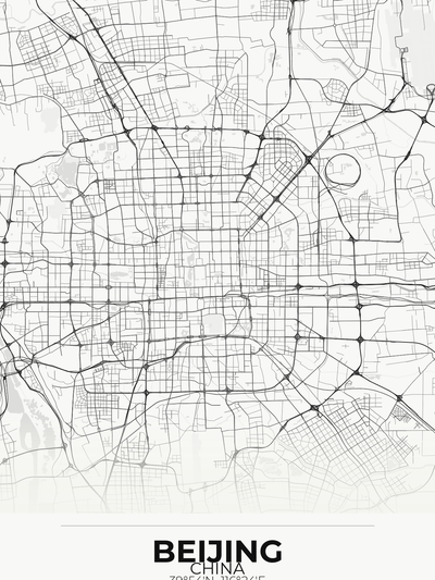 Beijing Custom Map Print