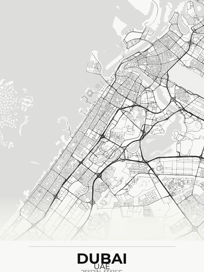 Dubai Custom Map Print