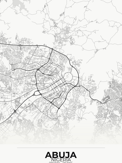 Abuja Custom Map Print