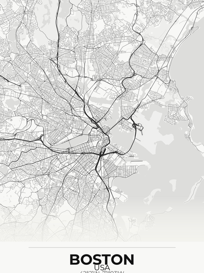 Boston Custom Map Print