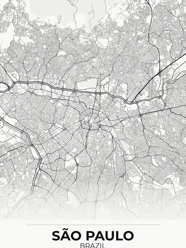 São Paulo Custom Map Print — Brazilian Expat Gift