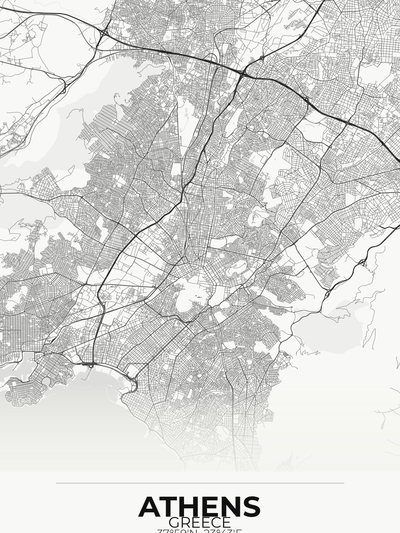 Athens Custom Map Print