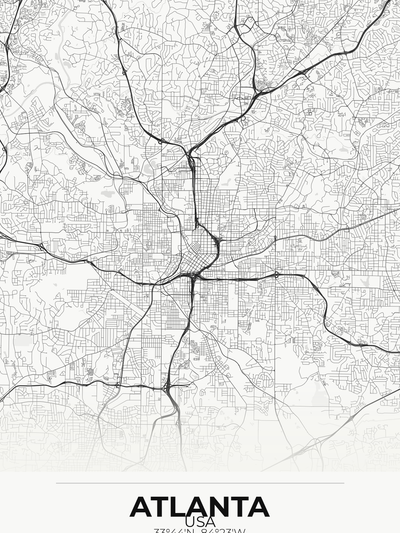 Atlanta Custom Map Print