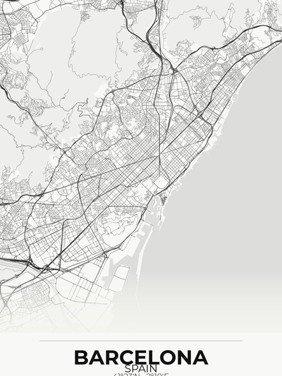 Barcelona Custom Map Print