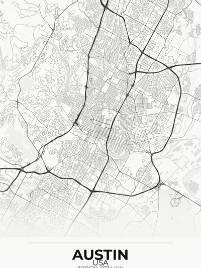 Austin Custom Map Print
