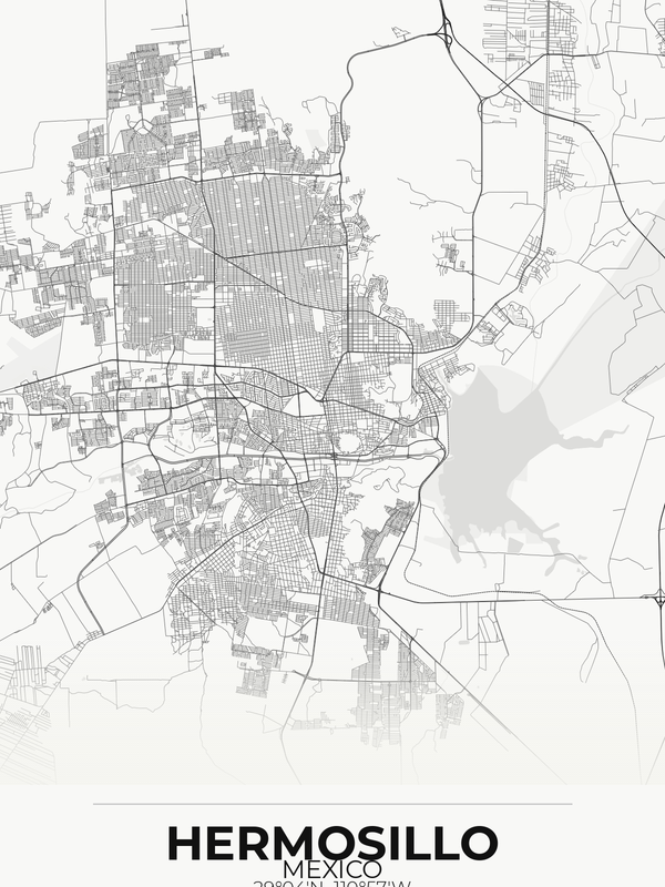 Hermosillo Custom Map Print — Mexican Expat Gift