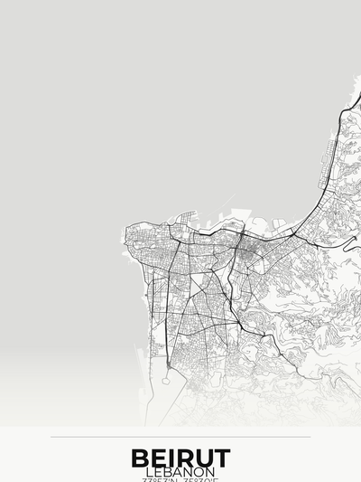 Beirut Custom Map Print