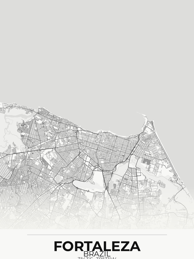 Fortaleza Custom Map Print — Brazilian Expat Gift
