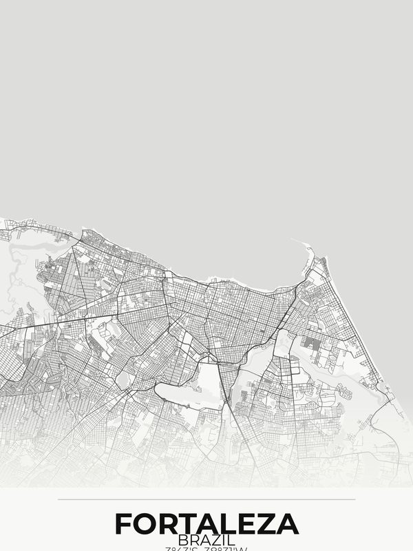 Fortaleza Custom Map Print — Brazilian Expat Gift